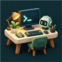 Low Poly AI Workspace
